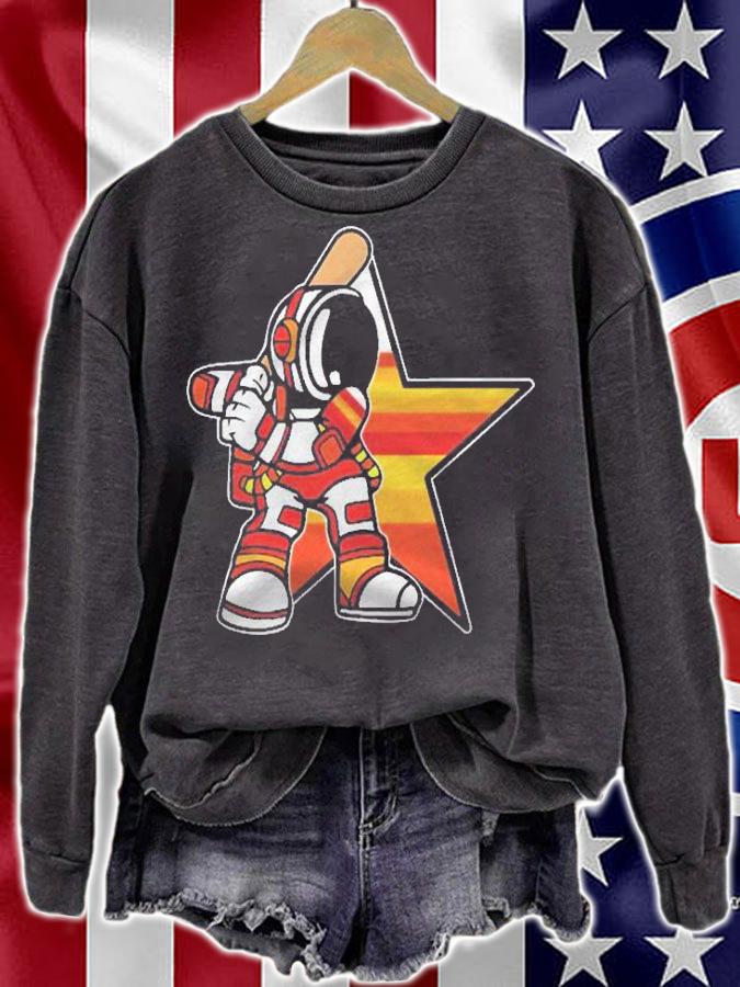 Houston H-Town Texas Astronaut Space Stripes shirt