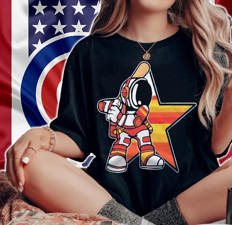 Houston H-Town Texas Astronaut Space Stripes shirt