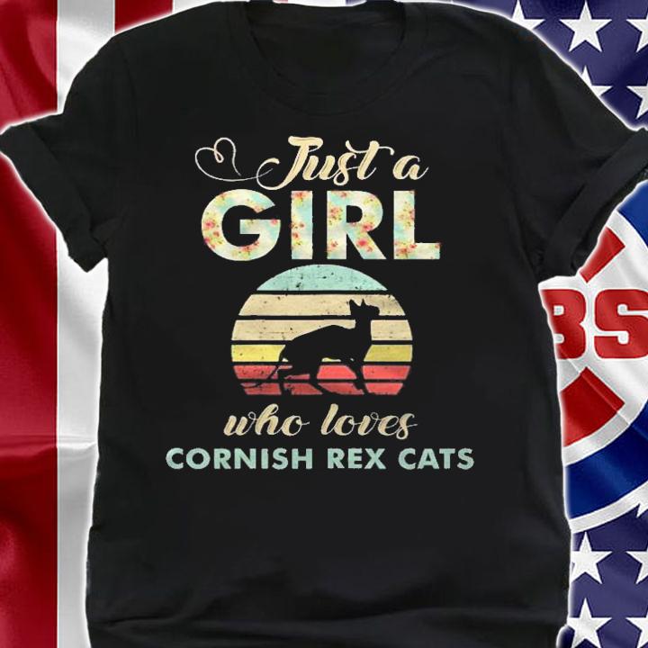 Just A Girl Who Loves Cornish Rex Cats Retro Vintage Cat Shirt shirt