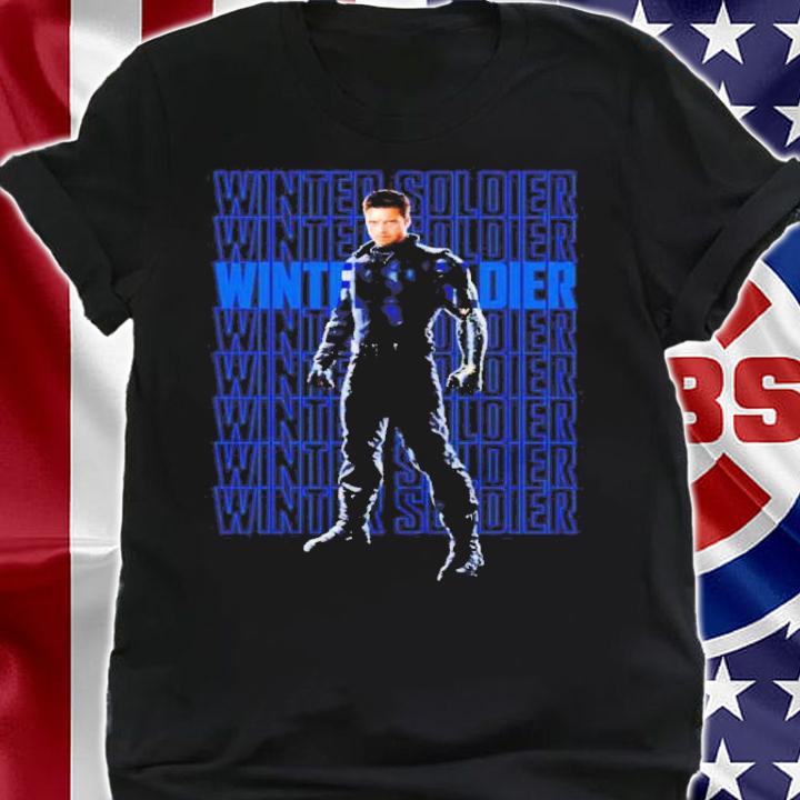Marvel The Falcon And The Winter Soldier Bucky Text Stack Shirt