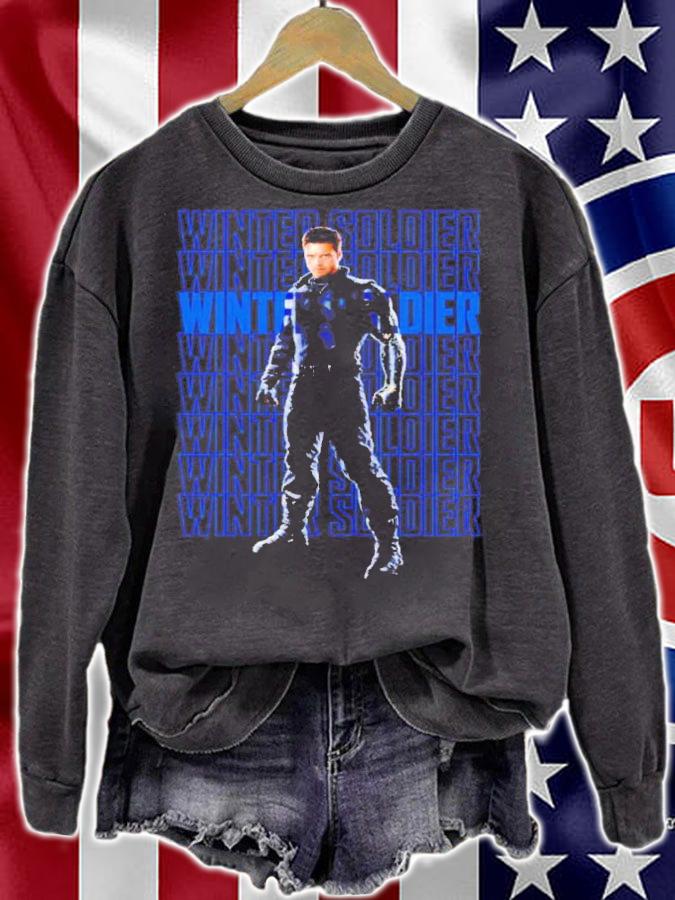 Marvel The Falcon And The Winter Soldier Bucky Text Stack Shirt
