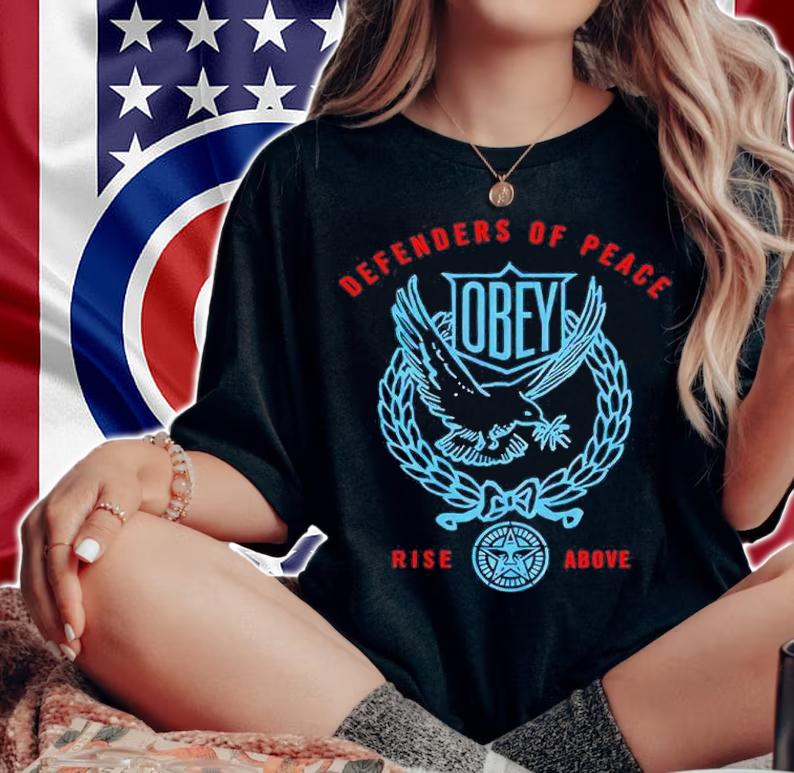 Obey Defenders Of Peace Rise Above Shirt woman shirt