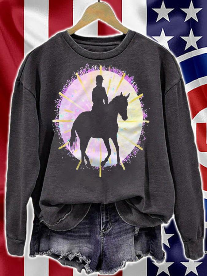 Pink horse riding girl birthday rider equestrian show T-shirt