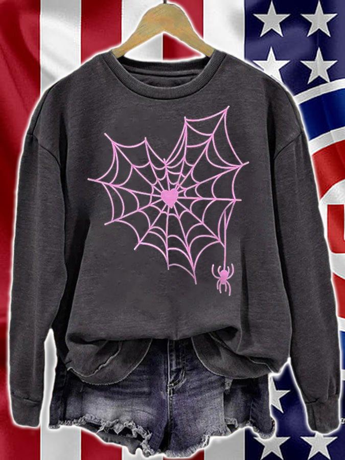 Spider Web Halloween Costume Pastel Goth Heart Tshirt Premium Shirt sweatshirt