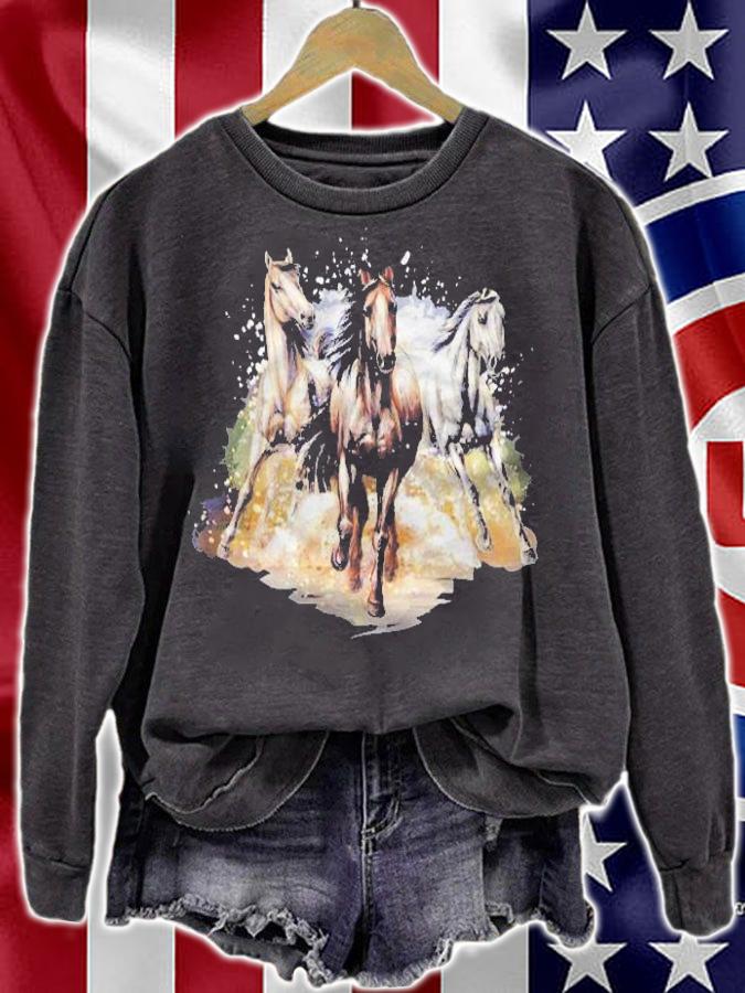 Three Horses Run Gallop Horse Lover Shirt