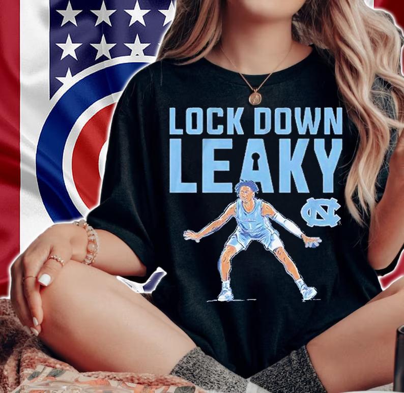 Unc Basketball Lock Down Leaky Black T-Shirt woman shirt