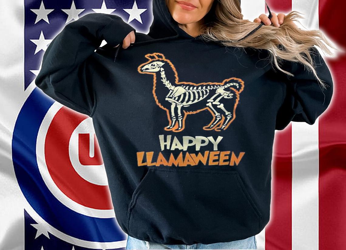 Womens Llama Skeleton Halloween Happy Llamaween For Men Womens Kids T-shirt hoodie