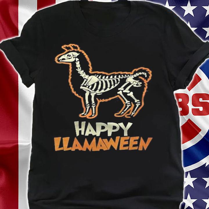 Womens Llama Skeleton Halloween Happy Llamaween For Men Womens Kids T-shirt shirt