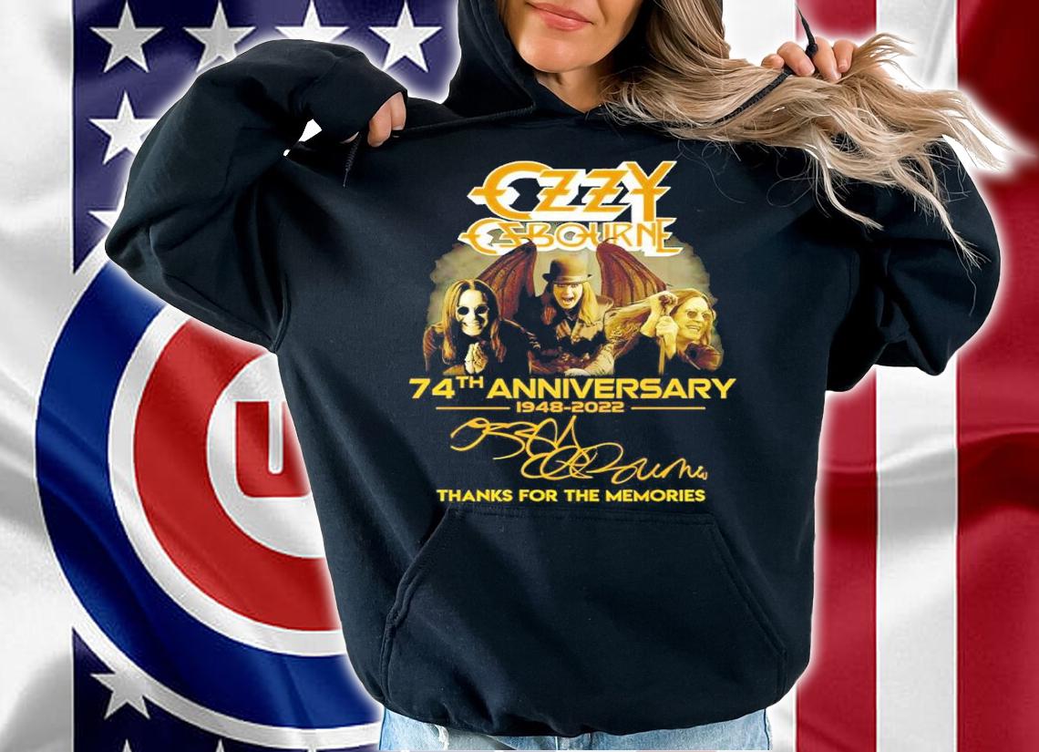 Ozzy Osbourne 74th anniversary 1948-2022 signature shirt hoodie