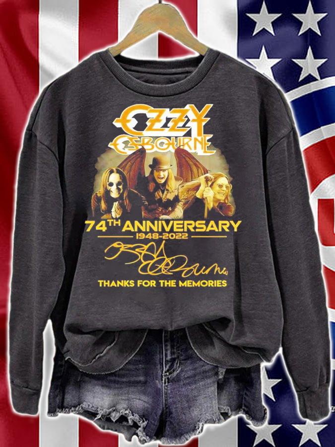 Ozzy Osbourne 74th anniversary 1948-2022 signature shirt sweatshirt