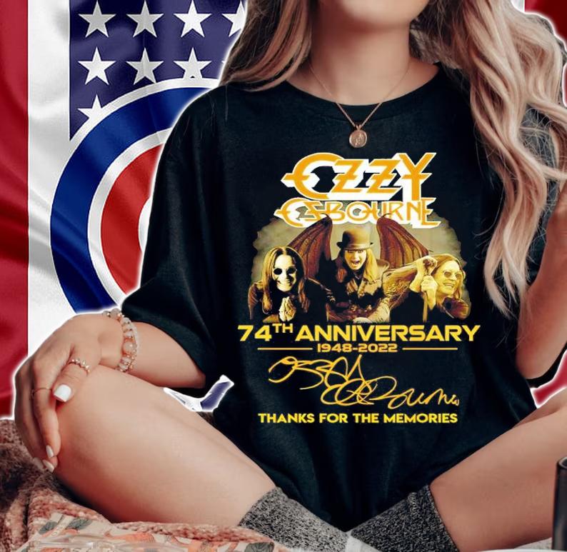 Ozzy Osbourne 74th anniversary 1948-2022 signature shirt woman shirt