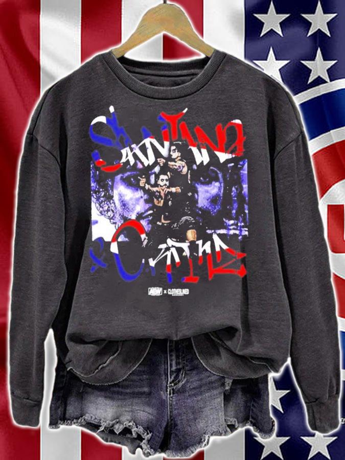Santana And Ortiz Proud And Powerful Aew Clotheslined Apparel Shirt
