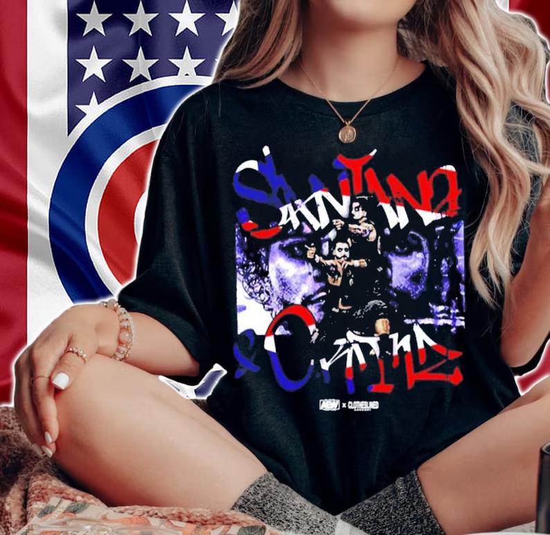Santana And Ortiz Proud And Powerful Aew Clotheslined Apparel Shirt