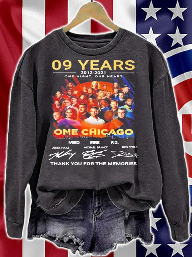 09 Years 2012 2021 One Night One Heart One Chicago Signatures Thank You For The Memories t-shirt sweatshirt