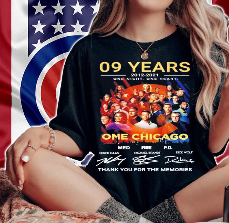 09 Years 2012 2021 One Night One Heart One Chicago Signatures Thank You For The Memories t-shirt woman shirt