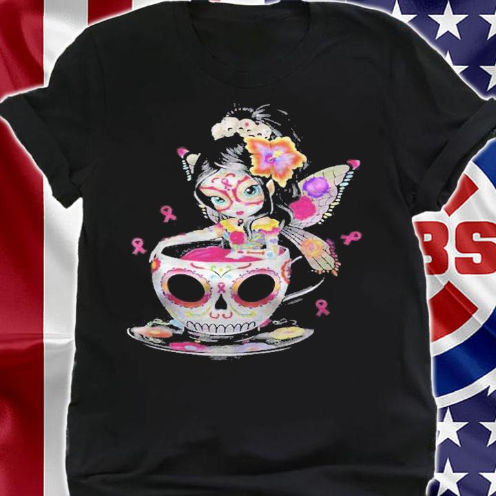 Cute Breast Cancer Girl Sugar Skull Costume Halloween Classic T-shirt shirt
