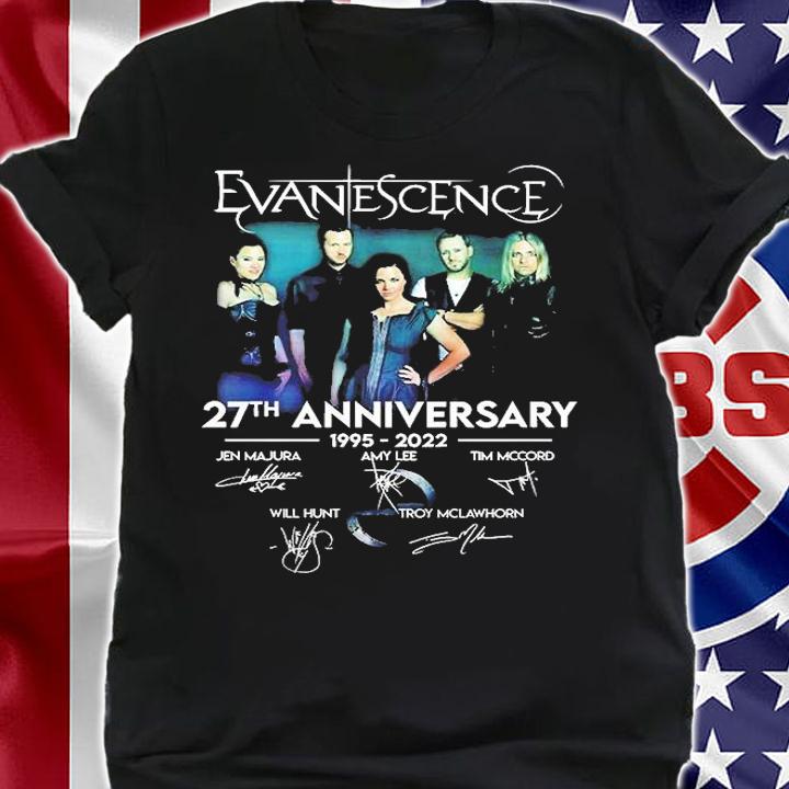 Evanescence Anniversary 1995 2022 Thank You For The Memories Signatures T-Shirt