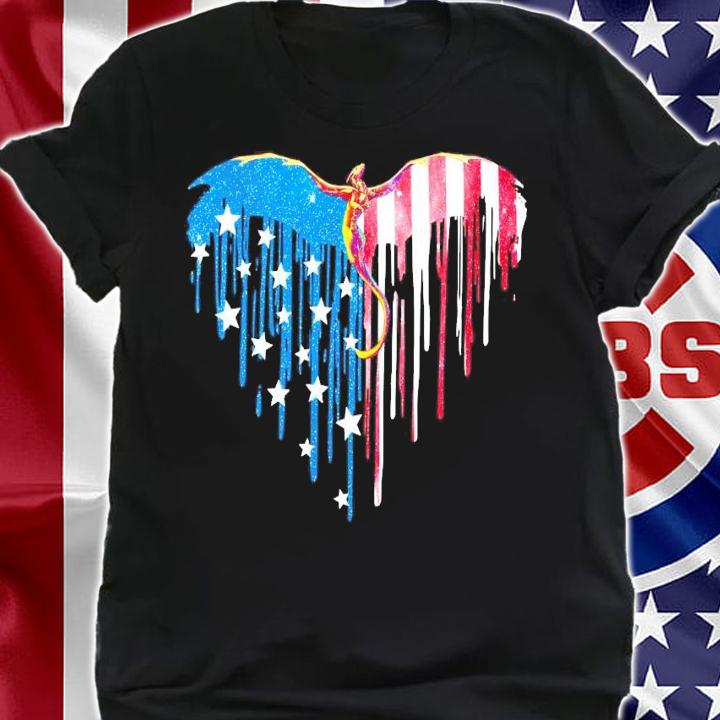 Heart Dragon 4th Of July American Flag t-shirt shirt