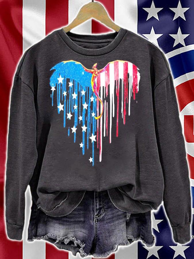 Heart Dragon 4th Of July American Flag t-shirt sweatshirt