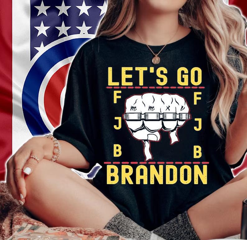 Let's Go Brandon Racetrack Design FJB T-Shirt woman shirt