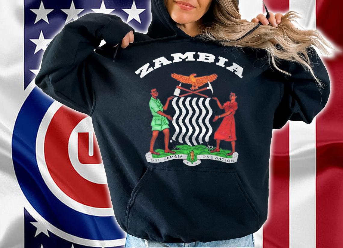 Zambia Coat Of Arms Tee Flag Souvenir Zambian Shirt hoodie