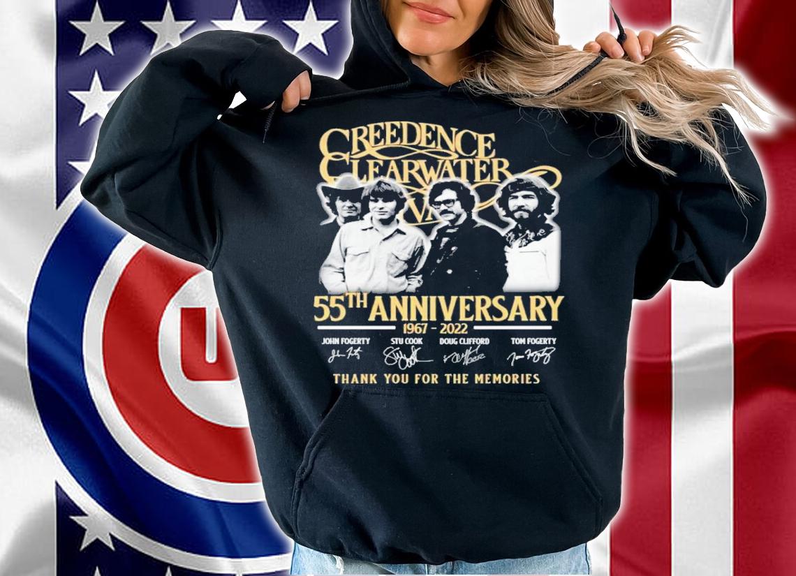 Creedence Clearwater Revival 55th Anniversary 1967-2022 Signatures Thank You For The Memories Shirt hoodie