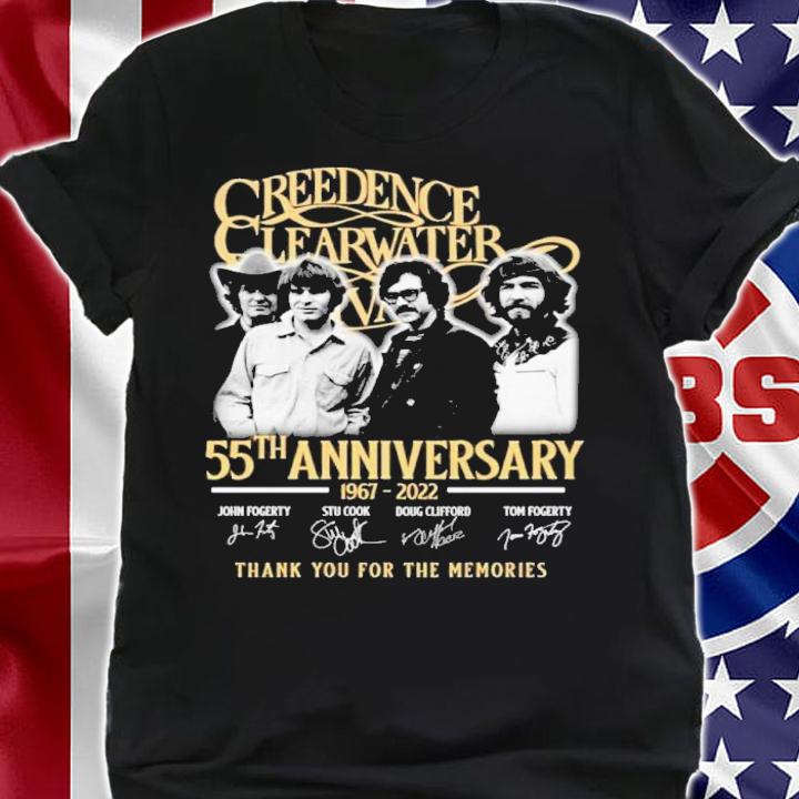 Creedence Clearwater Revival 55th Anniversary 1967-2022 Signatures Thank You For The Memories Shirt shirt