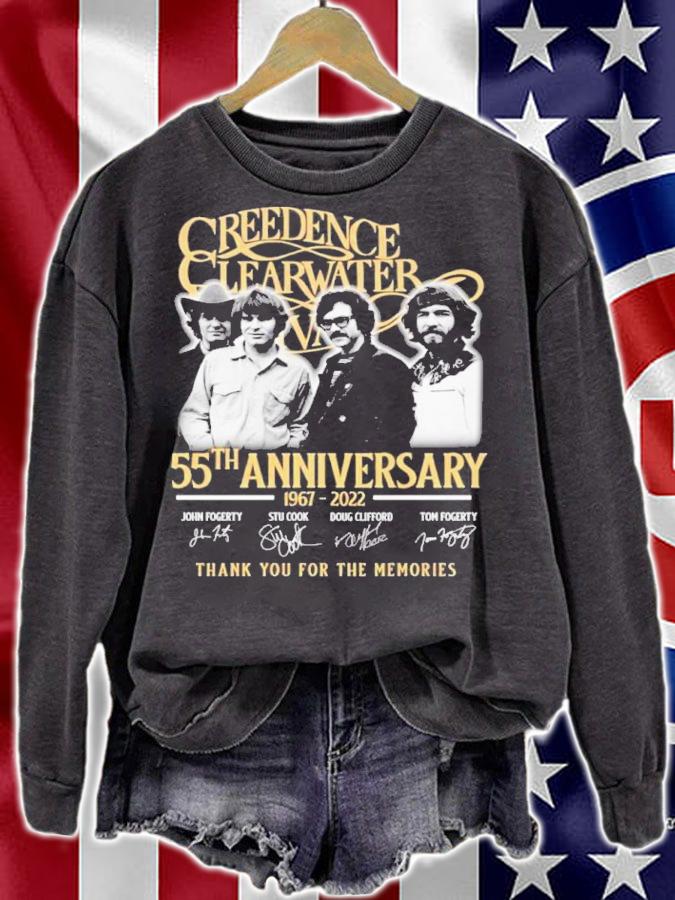 Creedence Clearwater Revival 55th Anniversary 1967-2022 Signatures Thank You For The Memories Shirt sweatshirt