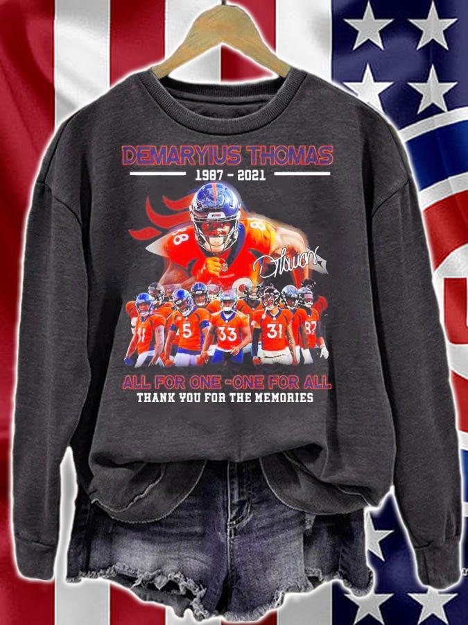 Demaryius Thomas Broncos 1987-2021 All For One-One For All Thank You For The Memories Shirt sweatshirt