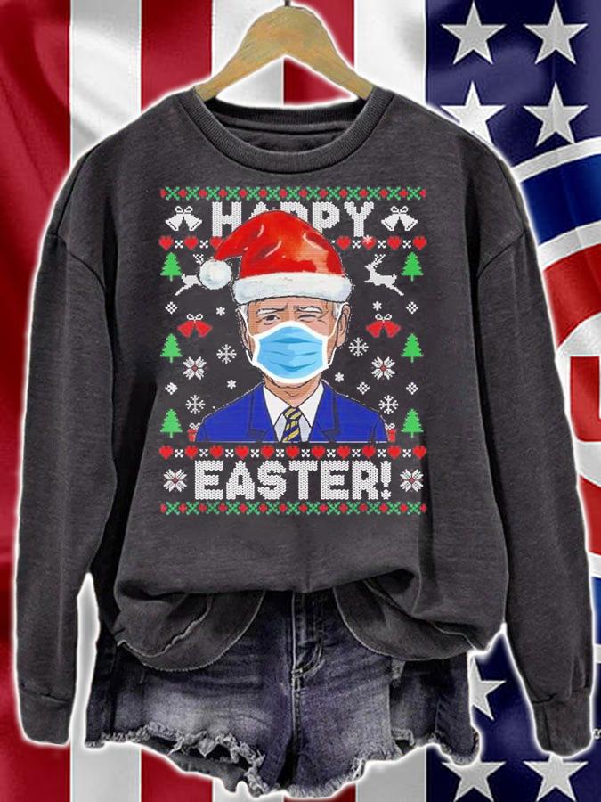 Funny Joe Biden Happy Easter Christmas Holiday T-Shirt sweatshirt
