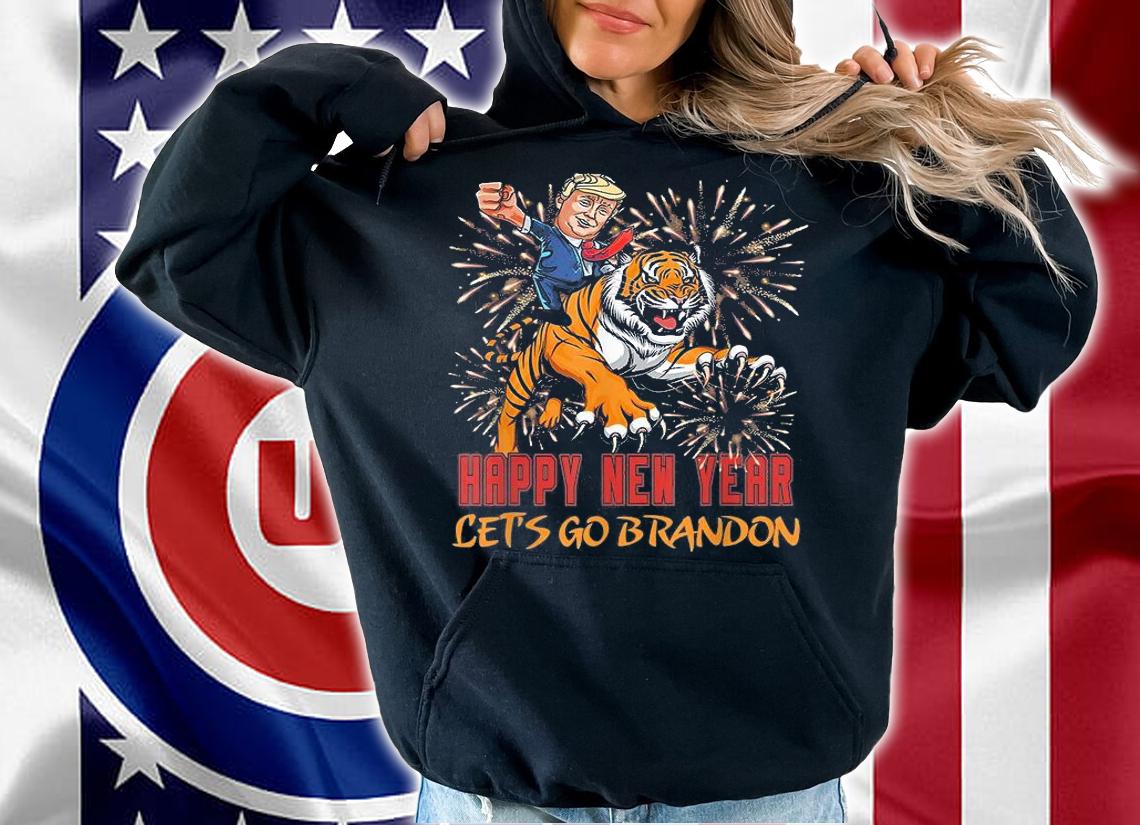 Happy New Year Let's Go Brandon Trump Tiger Anti Biden T-Shirt