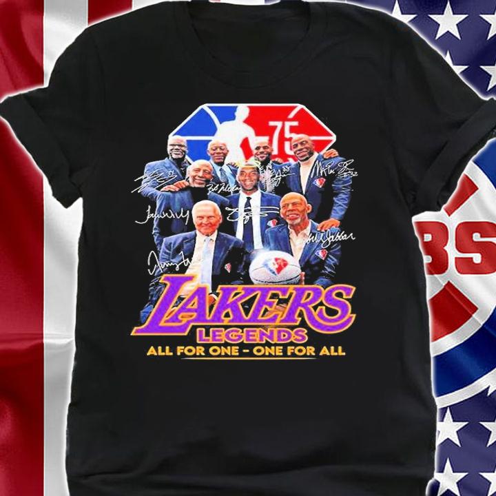 Los Angeles Lakers Legends All For One One For All Signatures 2022 T-Shirt shirt