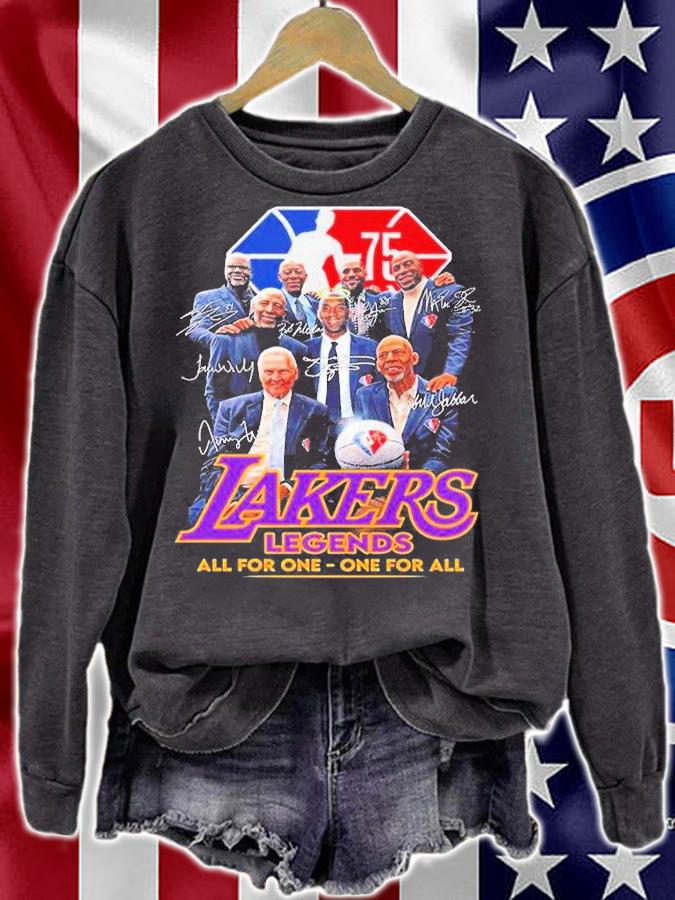 Los Angeles Lakers Legends All For One One For All Signatures 2022 T-Shirt sweatshirt
