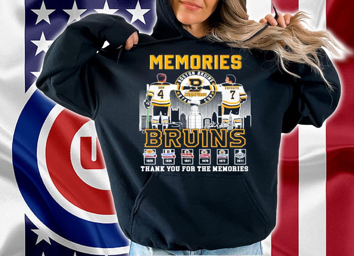 Memories Boston Bruins Stanley Cup Robert G. Orr Vs Philip A. Esposito Signatures Thank You For The Memories Shirt hoodie