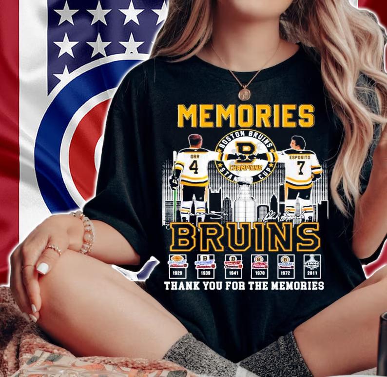 Memories Boston Bruins Stanley Cup Robert G. Orr Vs Philip A. Esposito Signatures Thank You For The Memories Shirt woman shirt