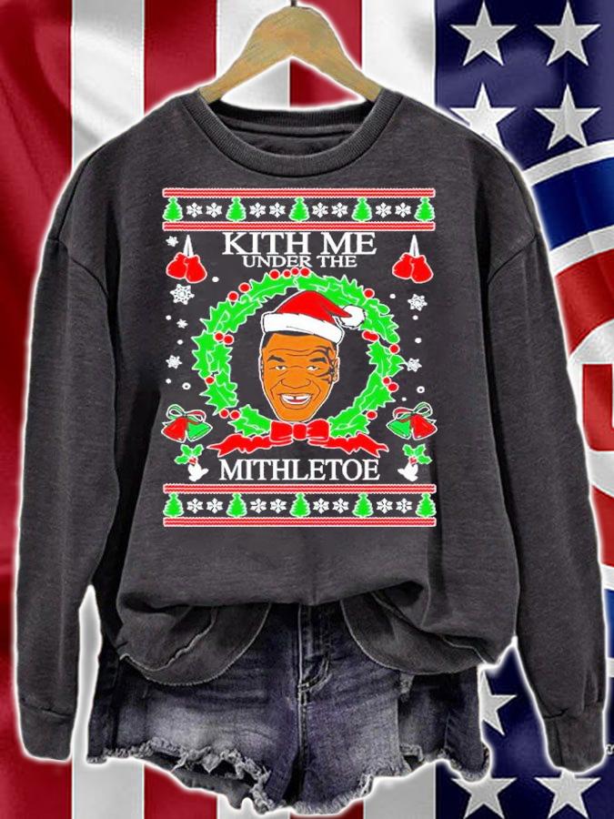 Mike Tyson Kith Me Under The Mithletoe Ugly Christmas Shirt