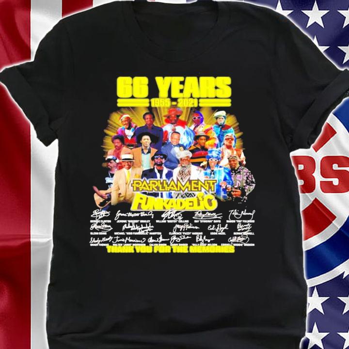66 years 1955-2021 Parliament Funkadelic signatures shirt shirt