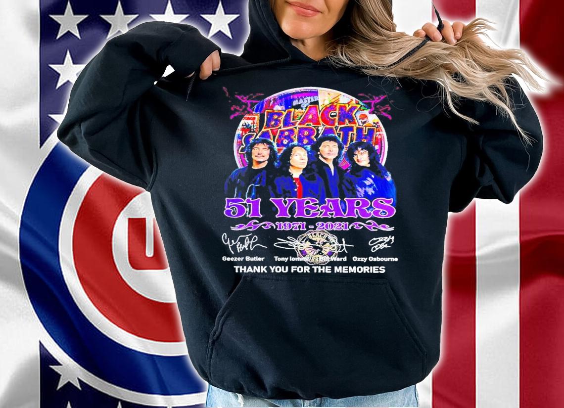 Black Sabbath band 51 Years 1971-2021 signatures shirt hoodie