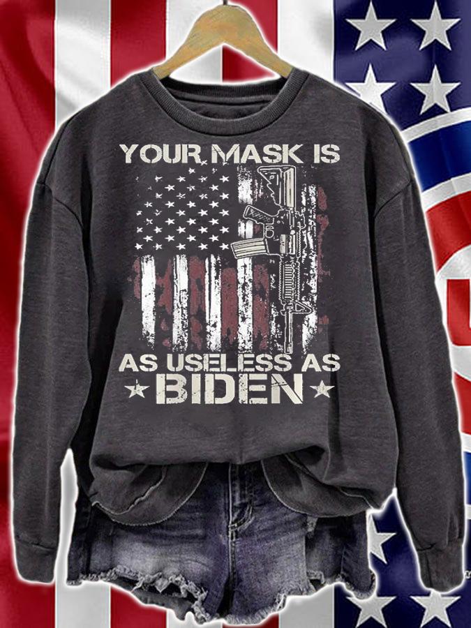 Gun Usa Flag Your Mask Is As Useless Vintage T-Shirt sweatshirt
