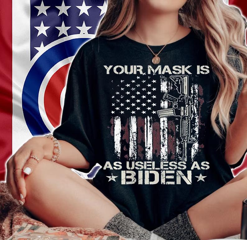 Gun Usa Flag Your Mask Is As Useless Vintage T-Shirt woman shirt