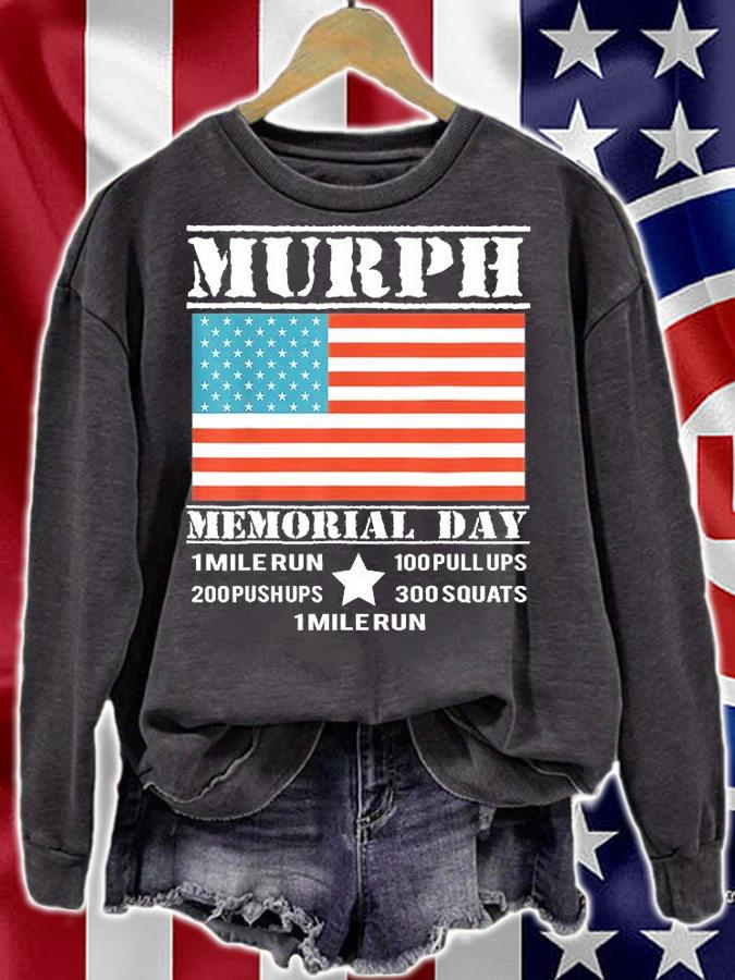 Memorial Day Murph Shirt Patriotic Flag 2019 WOD Challenge T-Shirt sweatshirt