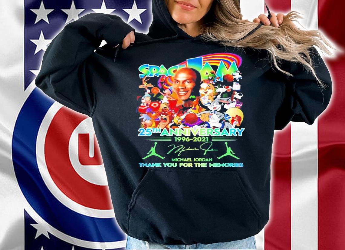 Space Jam 25th anniversary 1996-2021 signature thank you for the memories shirt hoodie