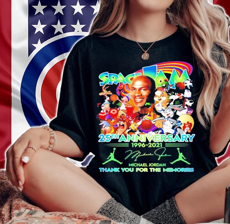 Space Jam 25th anniversary 1996-2021 signature thank you for the memories shirt woman shirt