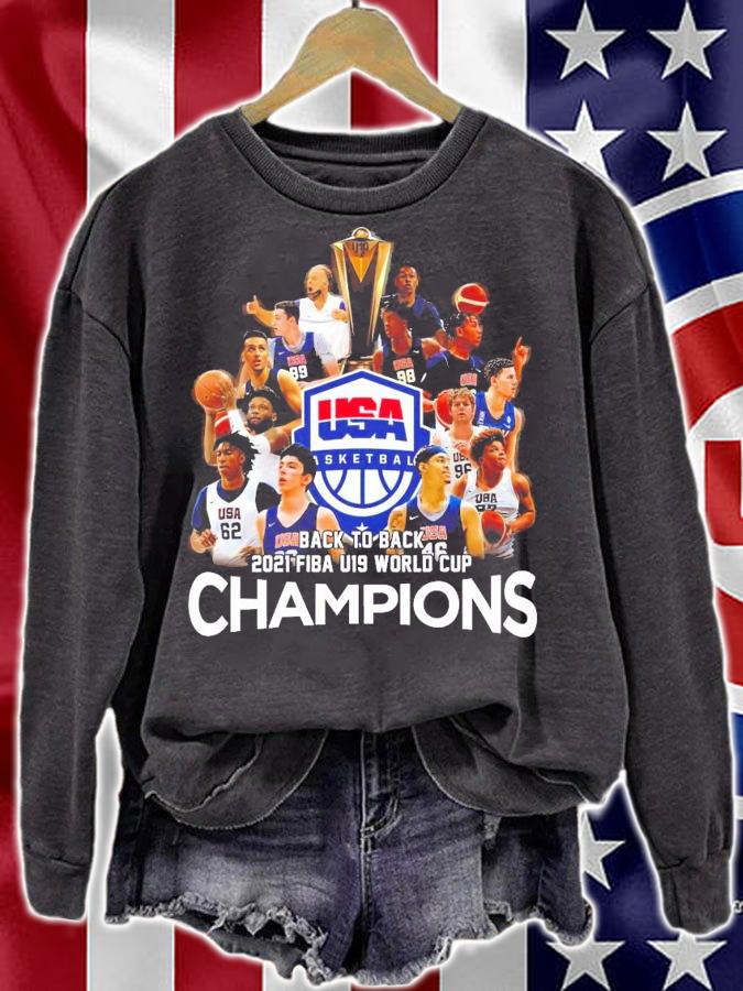 USA Basketball back to back 2021 FIBa U19 World Cup Champions shirt sweatshirt