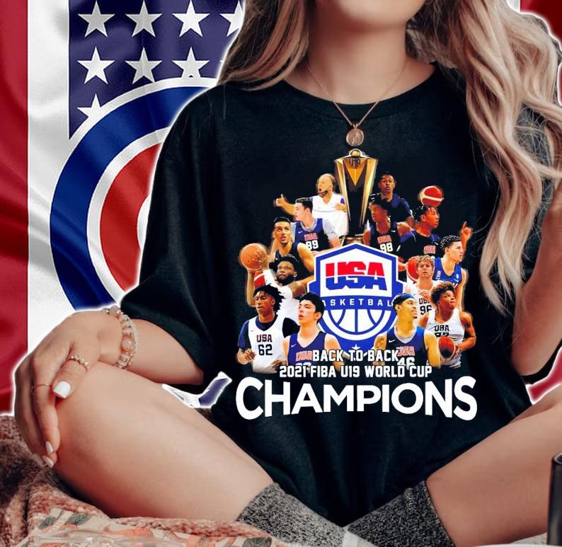 USA Basketball back to back 2021 FIBa U19 World Cup Champions shirt woman shirt
