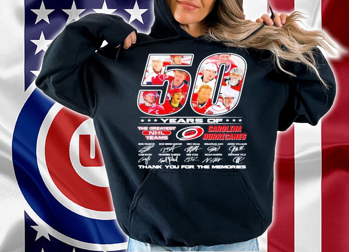 50 years of The Greatest NHL Teams Carolina Hurricanes signatures shirt hoodie