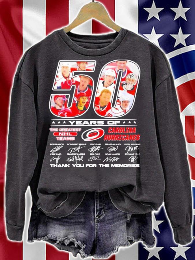 50 years of The Greatest NHL Teams Carolina Hurricanes signatures shirt sweatshirt