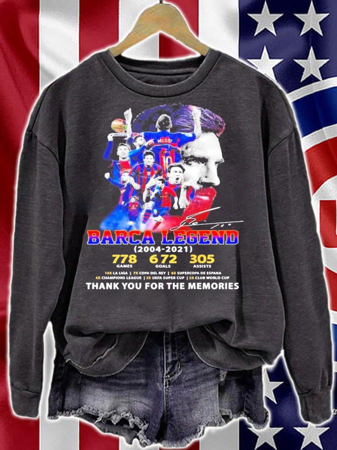 Barca Legend 2004-2021 signatures thank you for the memories shirt sweatshirt