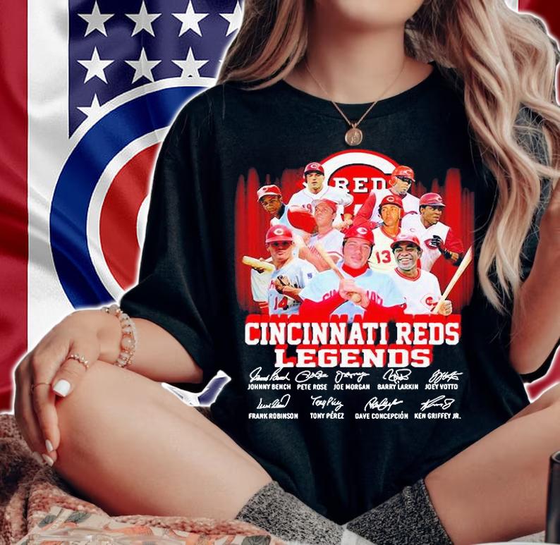 Cincinnati Reds legends signature T-shirt woman shirt