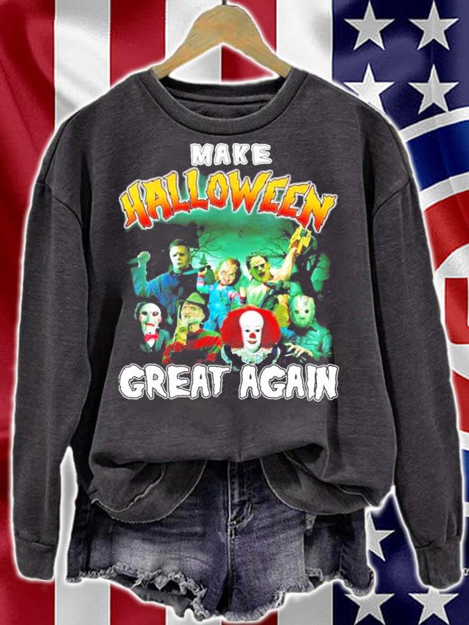 Horror Movie Characters Make Halloween Great Again Shirt sweatshirt